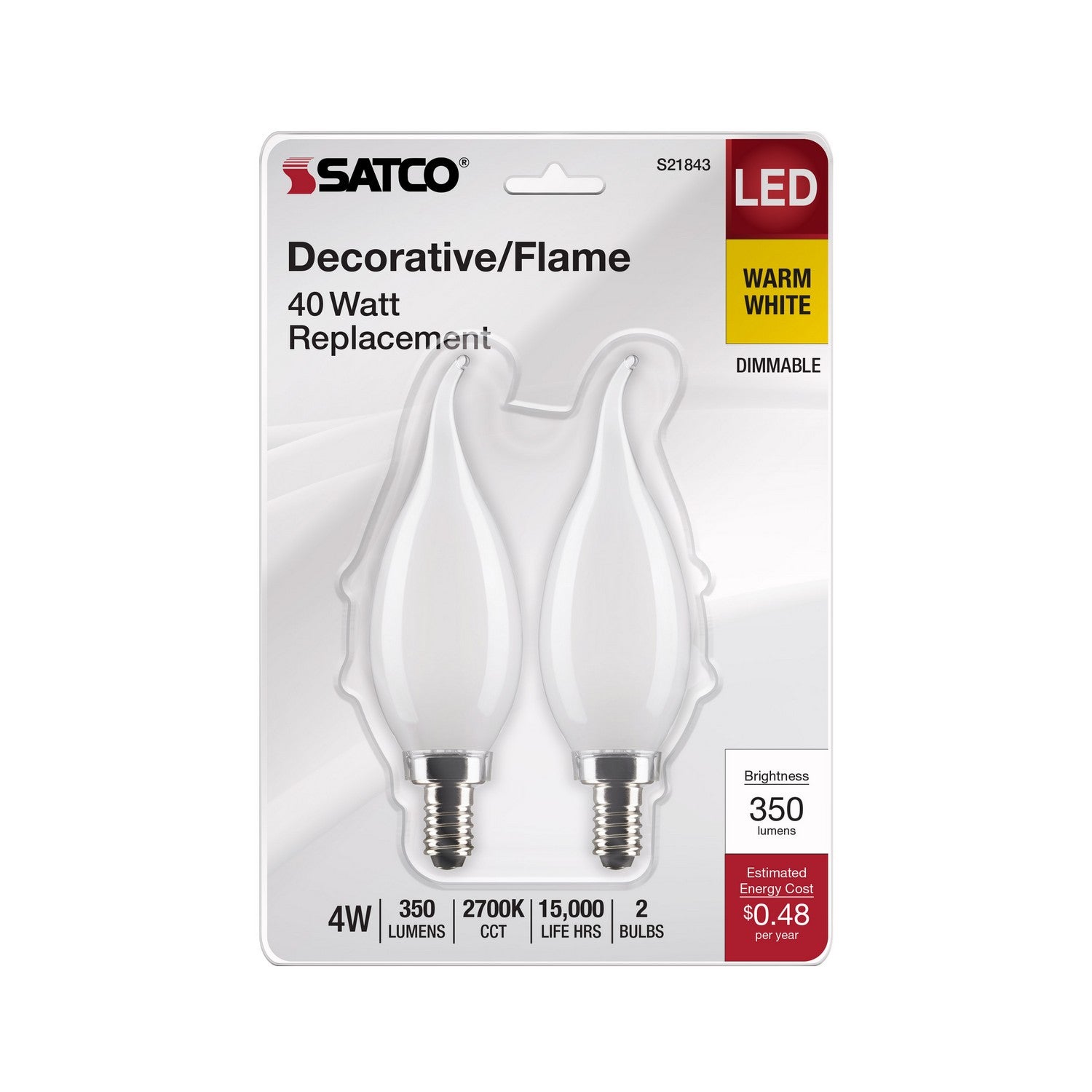 Satco - S21843 - Light Bulb - Frost