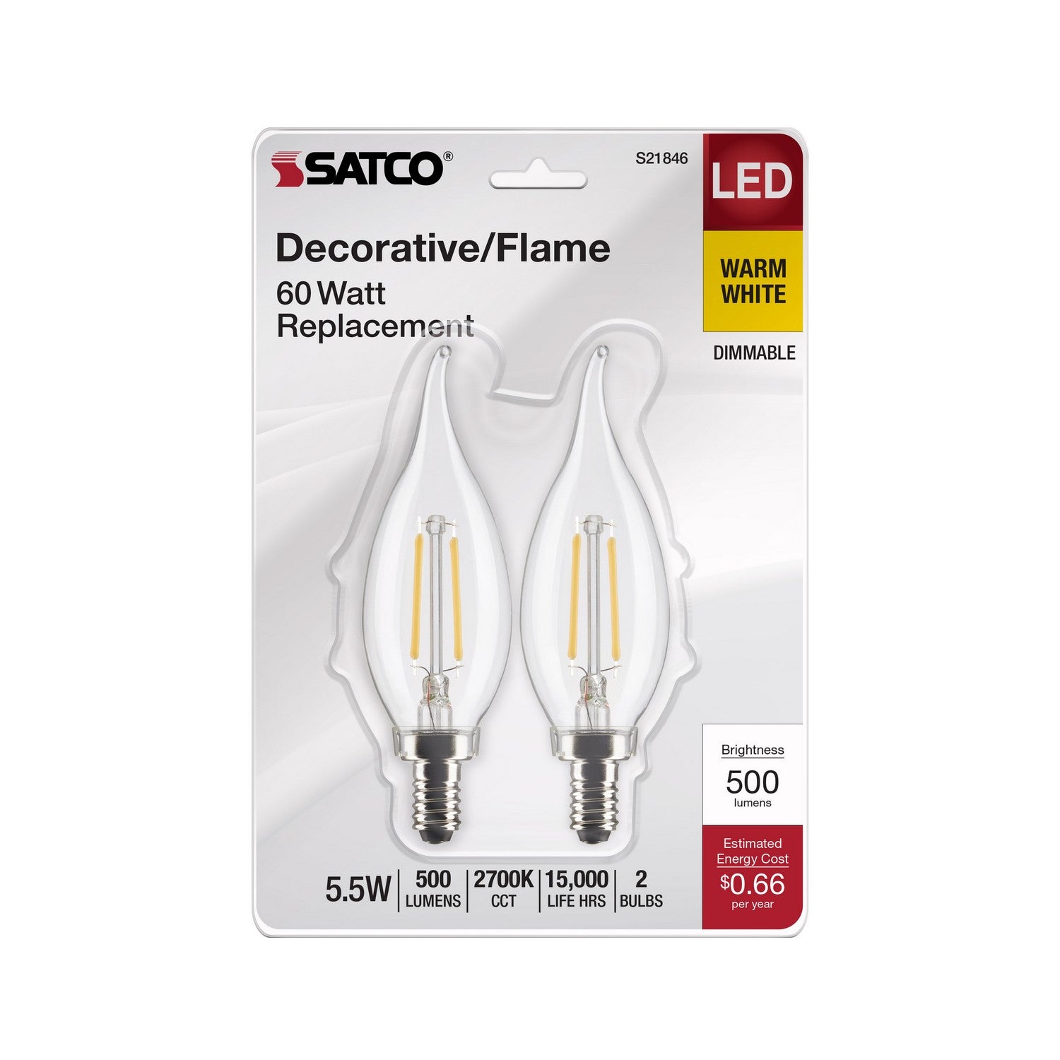 Satco - S21846 - Light Bulb - Clear