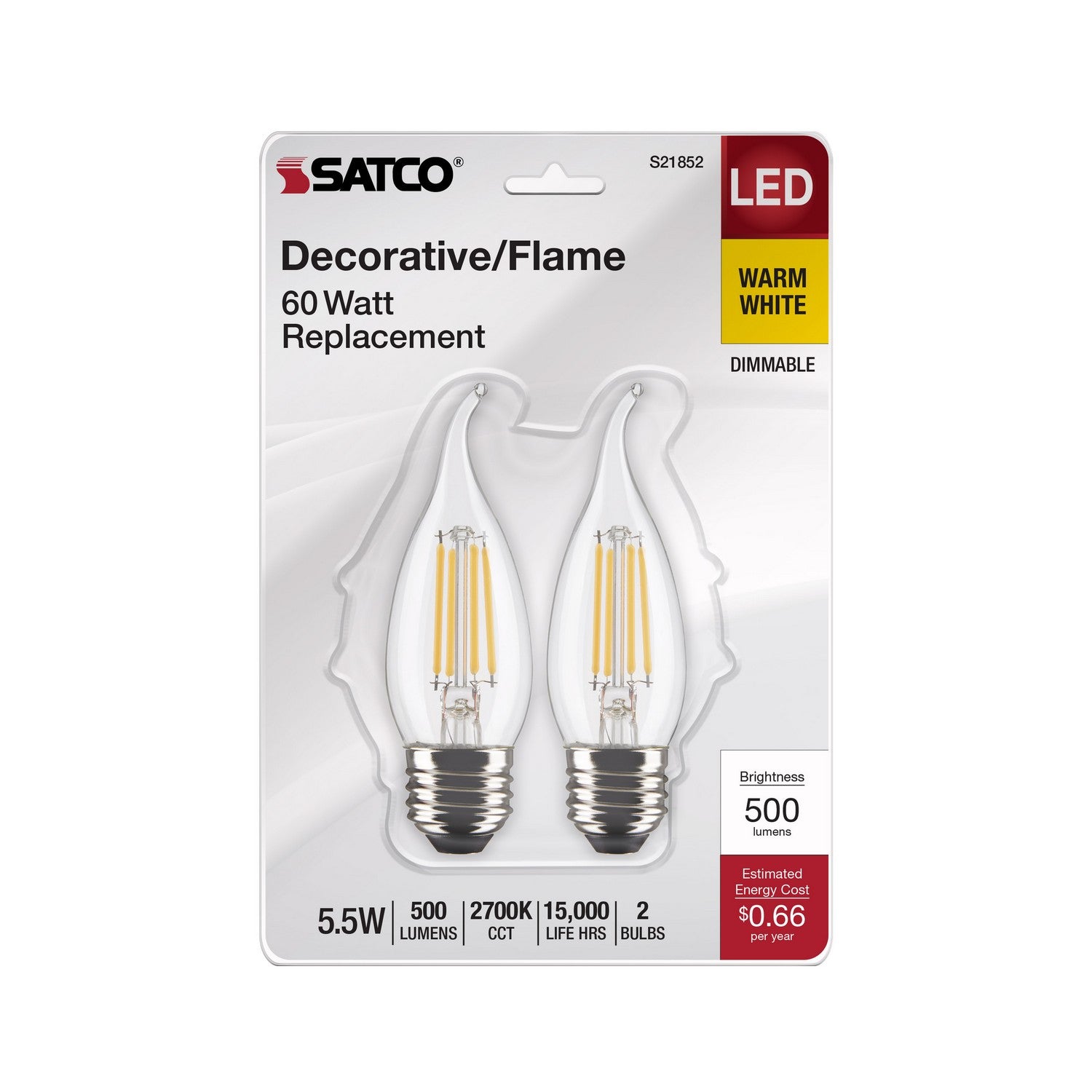 Satco - S21852 - Light Bulb - Clear