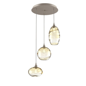 Hammerton Studio - CHB0048-03-BS-OA-C01-E2 - Three Light Pendant - Misto - Beige Silver