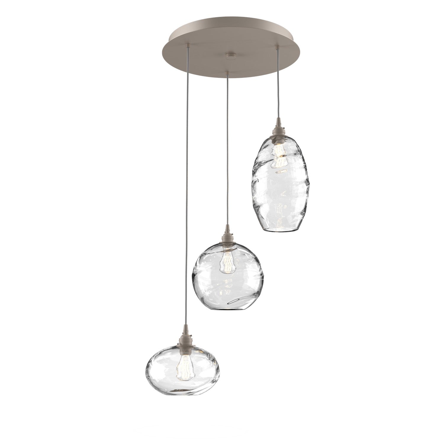 Hammerton Studio - CHB0048-03-BS-OC-C01-E2 - Three Light Pendant - Misto - Beige Silver