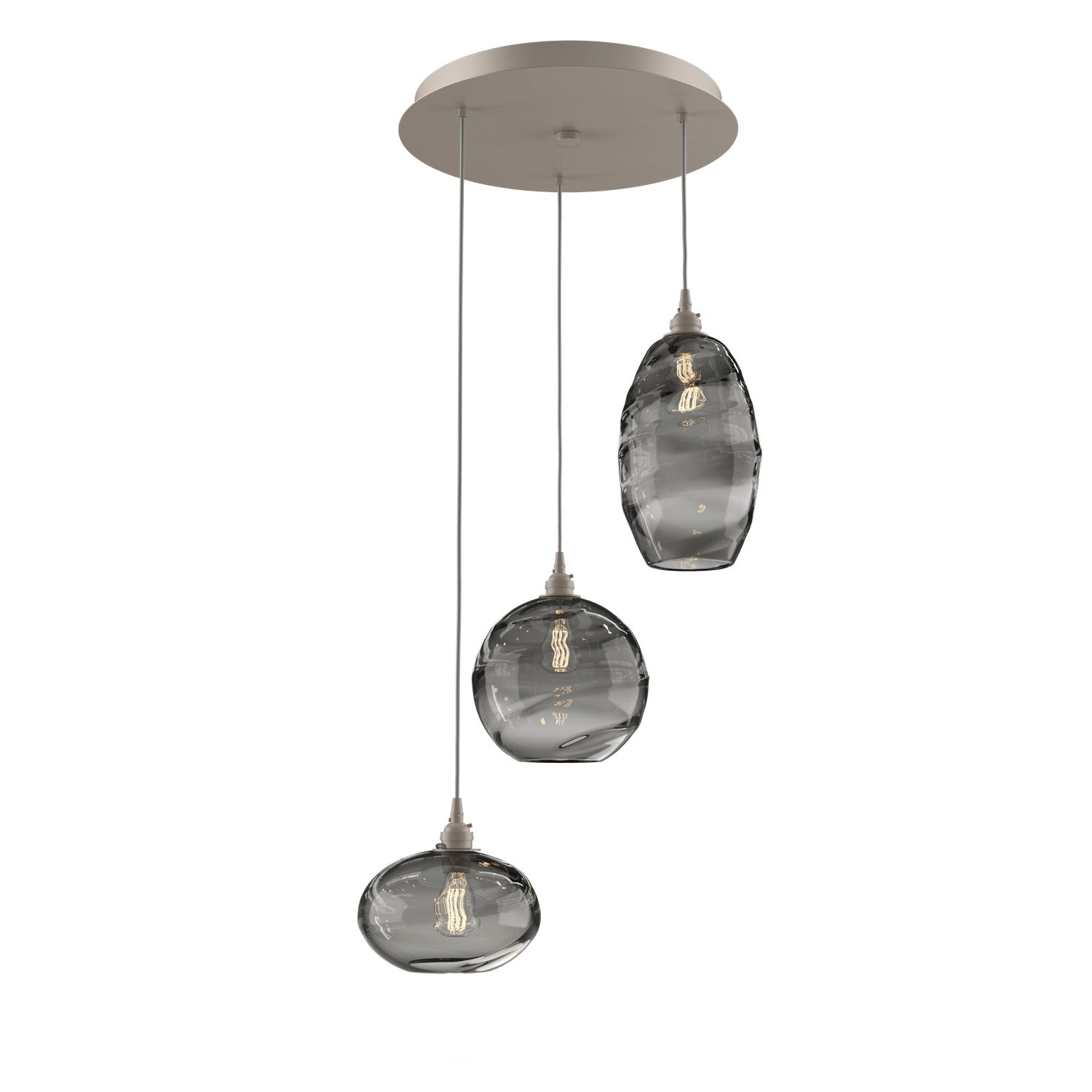 Hammerton Studio - CHB0048-03-BS-OS-C01-E2 - Three Light Pendant - Misto - Beige Silver