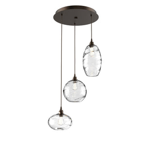 Hammerton Studio - CHB0048-03-FB-OC-C01-E2 - Three Light Pendant - Misto - Flat Bronze