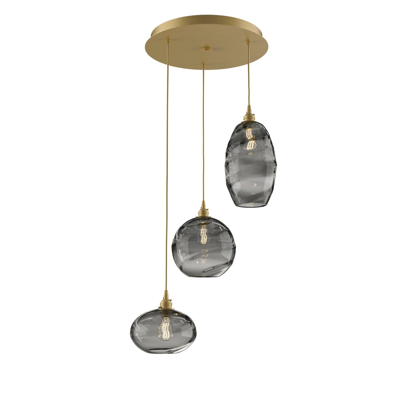 Hammerton Studio - CHB0048-03-GB-OS-C01-E2 - Three Light Pendant - Misto - Gilded Brass