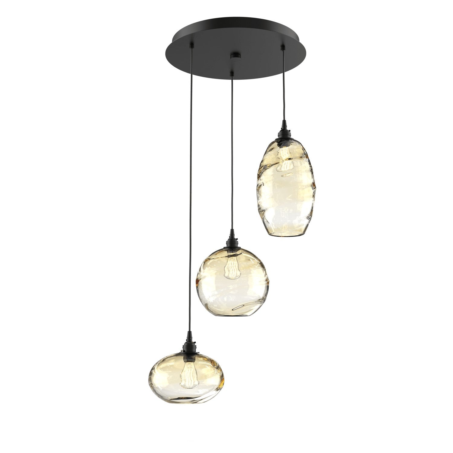 Hammerton Studio - CHB0048-03-MB-OA-C01-E2 - Three Light Pendant - Misto - Matte Black