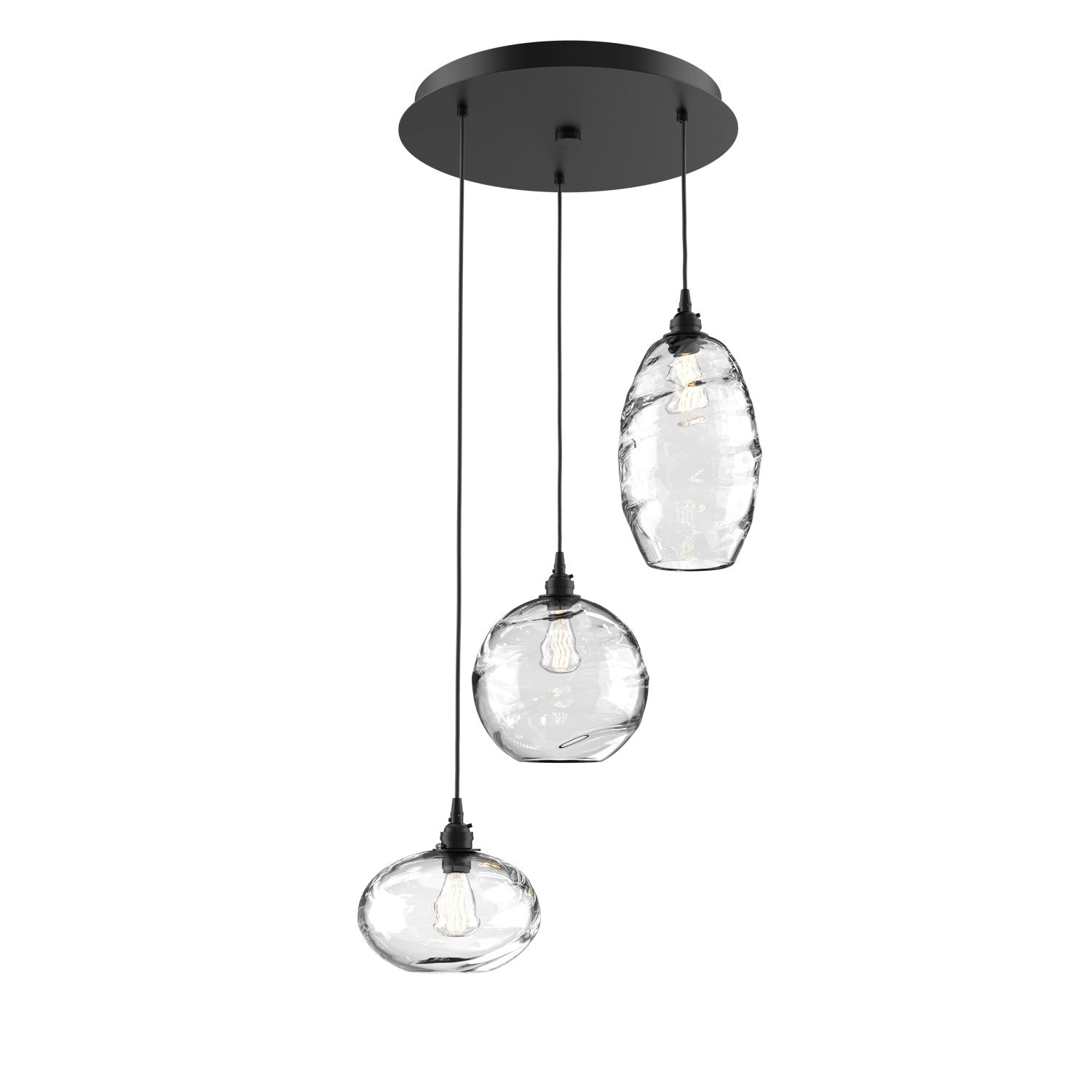 Hammerton Studio - CHB0048-03-MB-OC-C01-E2 - Three Light Pendant - Misto - Matte Black