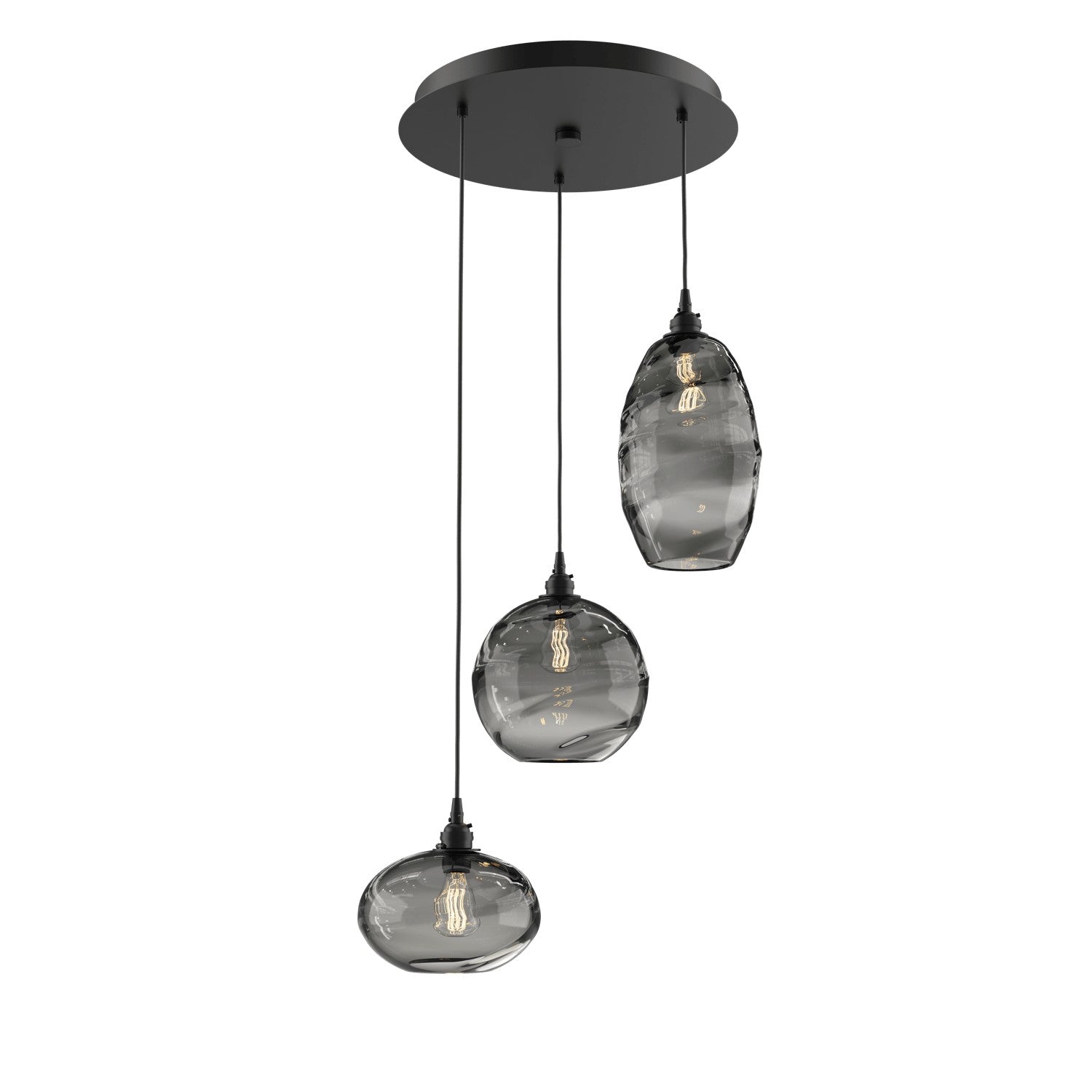 Hammerton Studio - CHB0048-03-MB-OS-C01-E2 - Three Light Pendant - Misto - Matte Black