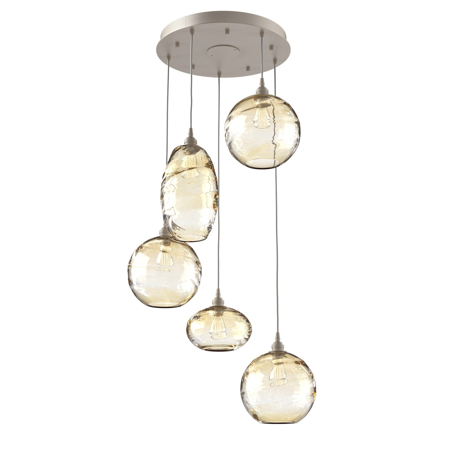 Hammerton Studio - CHB0048-05-BS-OA-C01-E2 - Five Light Pendant - Misto - Beige Silver