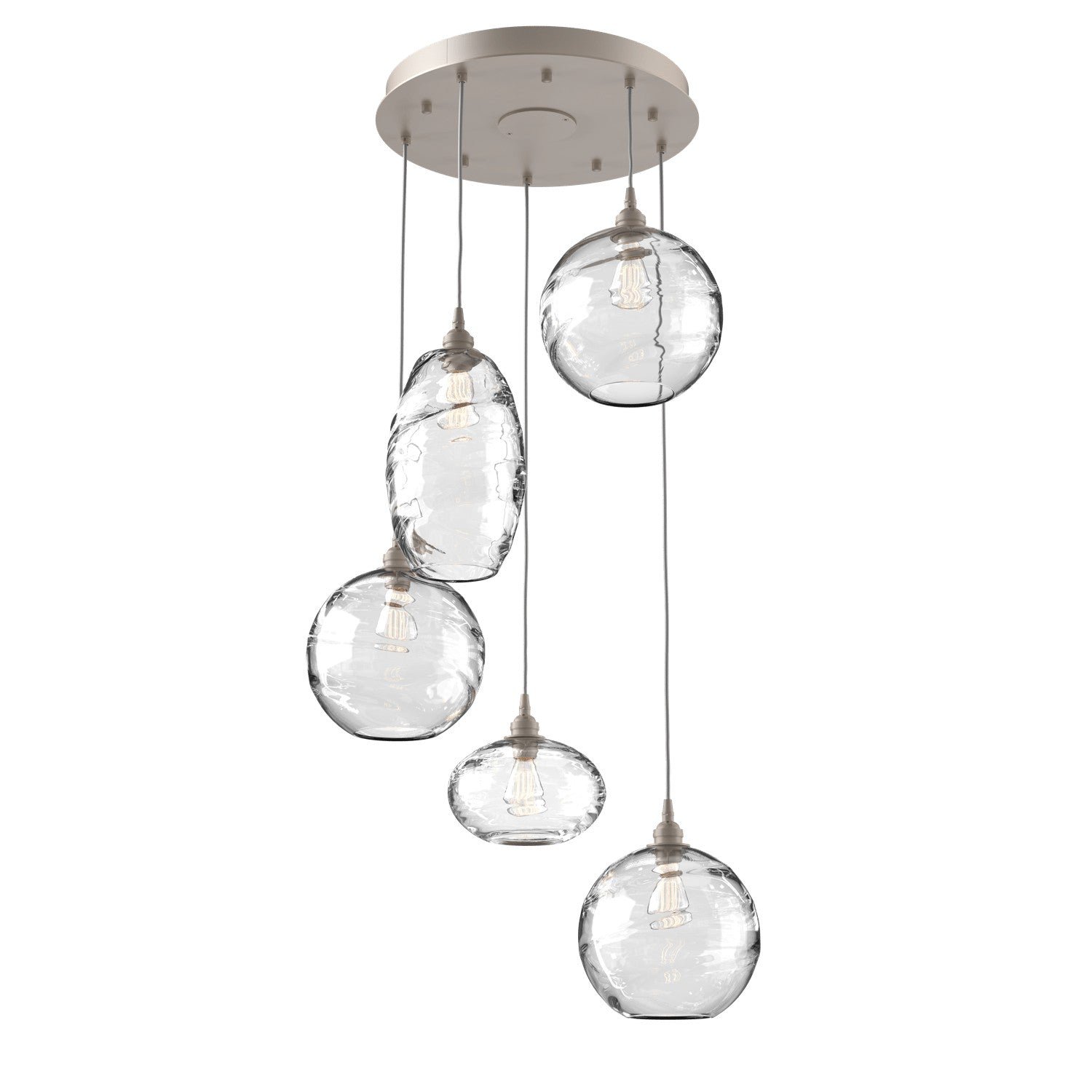 Hammerton Studio - CHB0048-05-BS-OC-C01-E2 - Five Light Pendant - Misto - Beige Silver