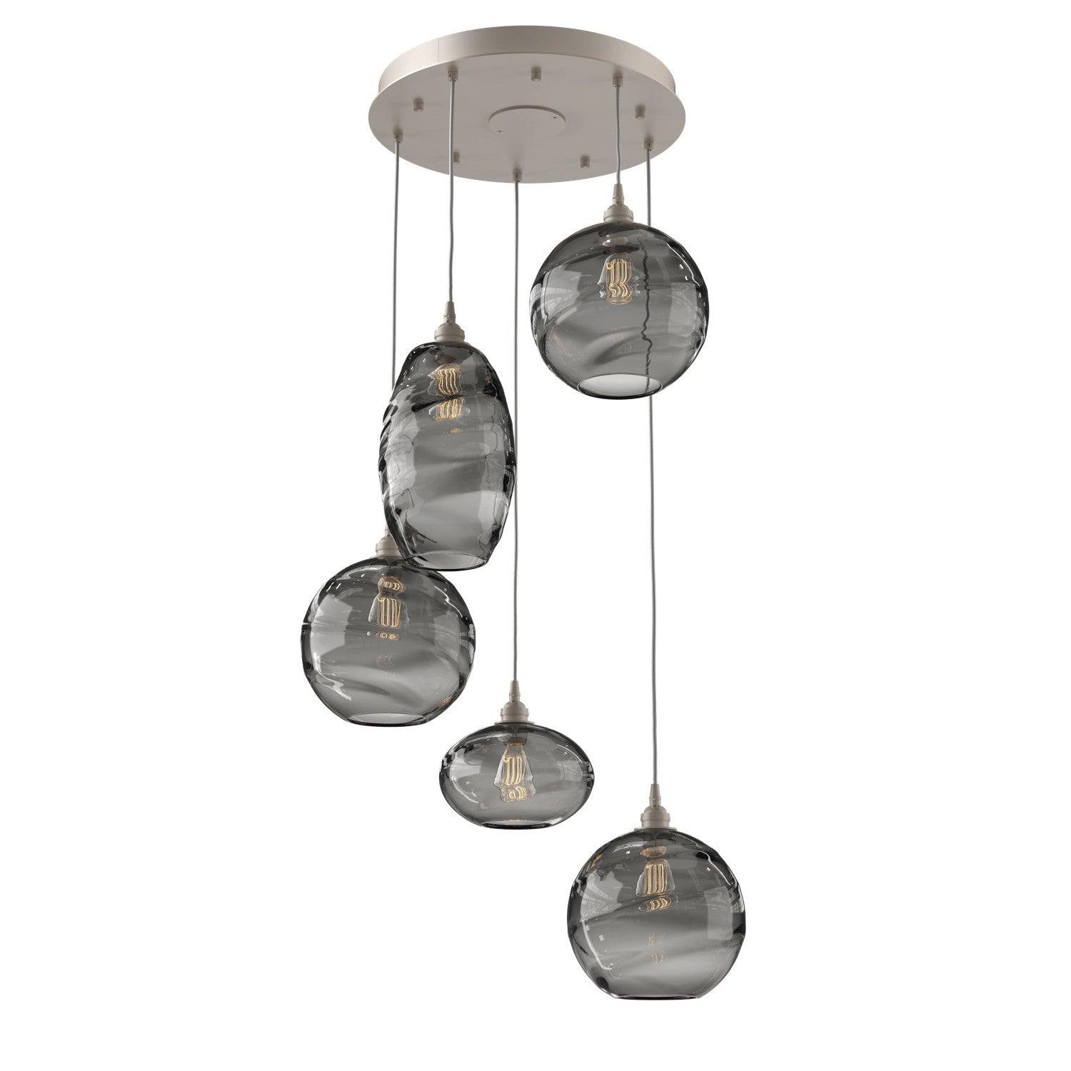 Hammerton Studio - CHB0048-05-BS-OS-C01-E2 - Five Light Pendant - Misto - Beige Silver