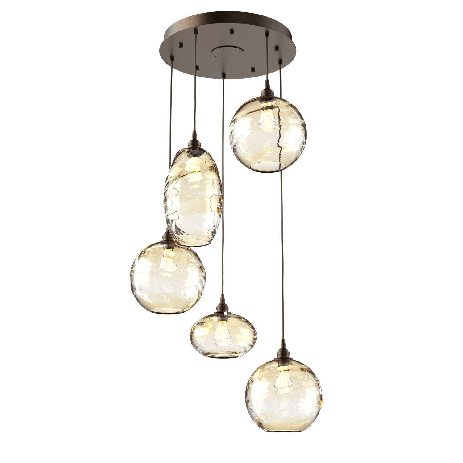 Hammerton Studio - CHB0048-05-FB-OA-C01-E2 - Five Light Pendant - Misto - Flat Bronze