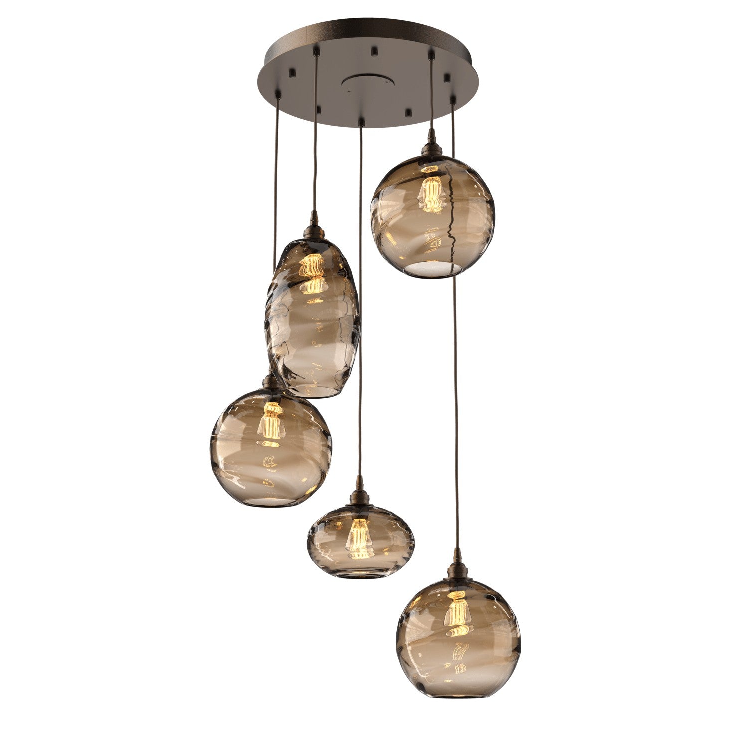 Hammerton Studio - CHB0048-05-FB-OB-C01-E2 - Five Light Pendant - Misto - Flat Bronze