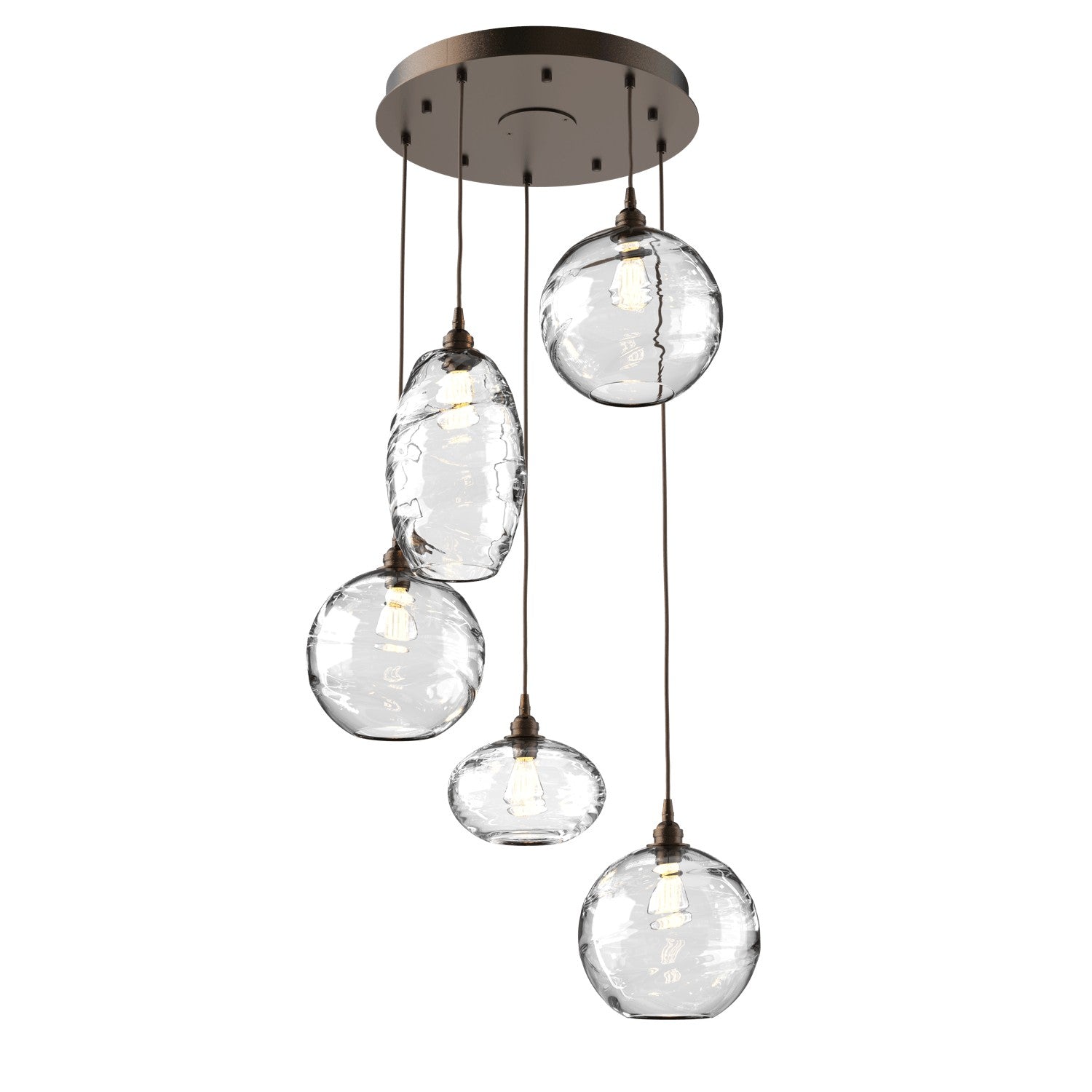 Hammerton Studio - CHB0048-05-FB-OC-C01-E2 - Five Light Pendant - Misto - Flat Bronze