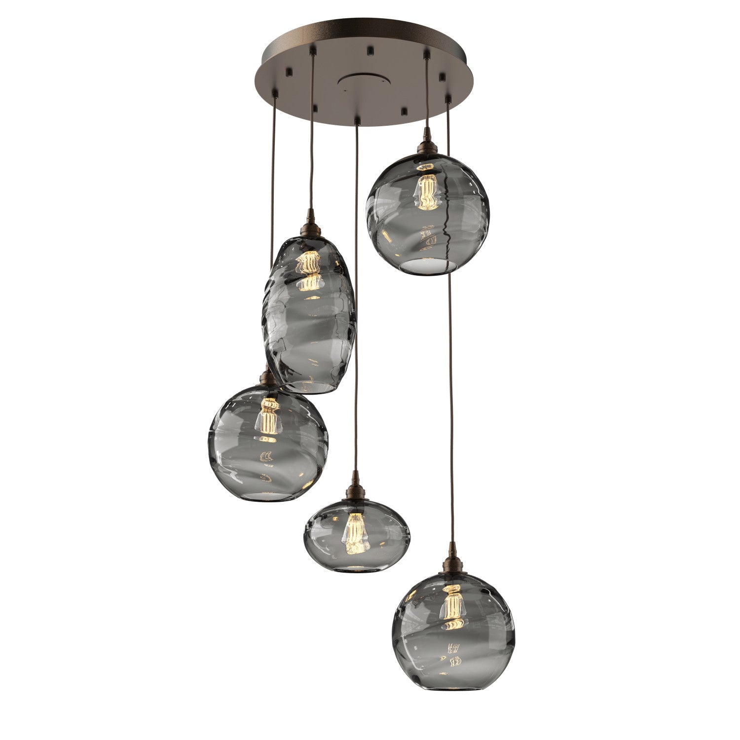 Hammerton Studio - CHB0048-05-FB-OS-C01-E2 - Five Light Pendant - Misto - Flat Bronze