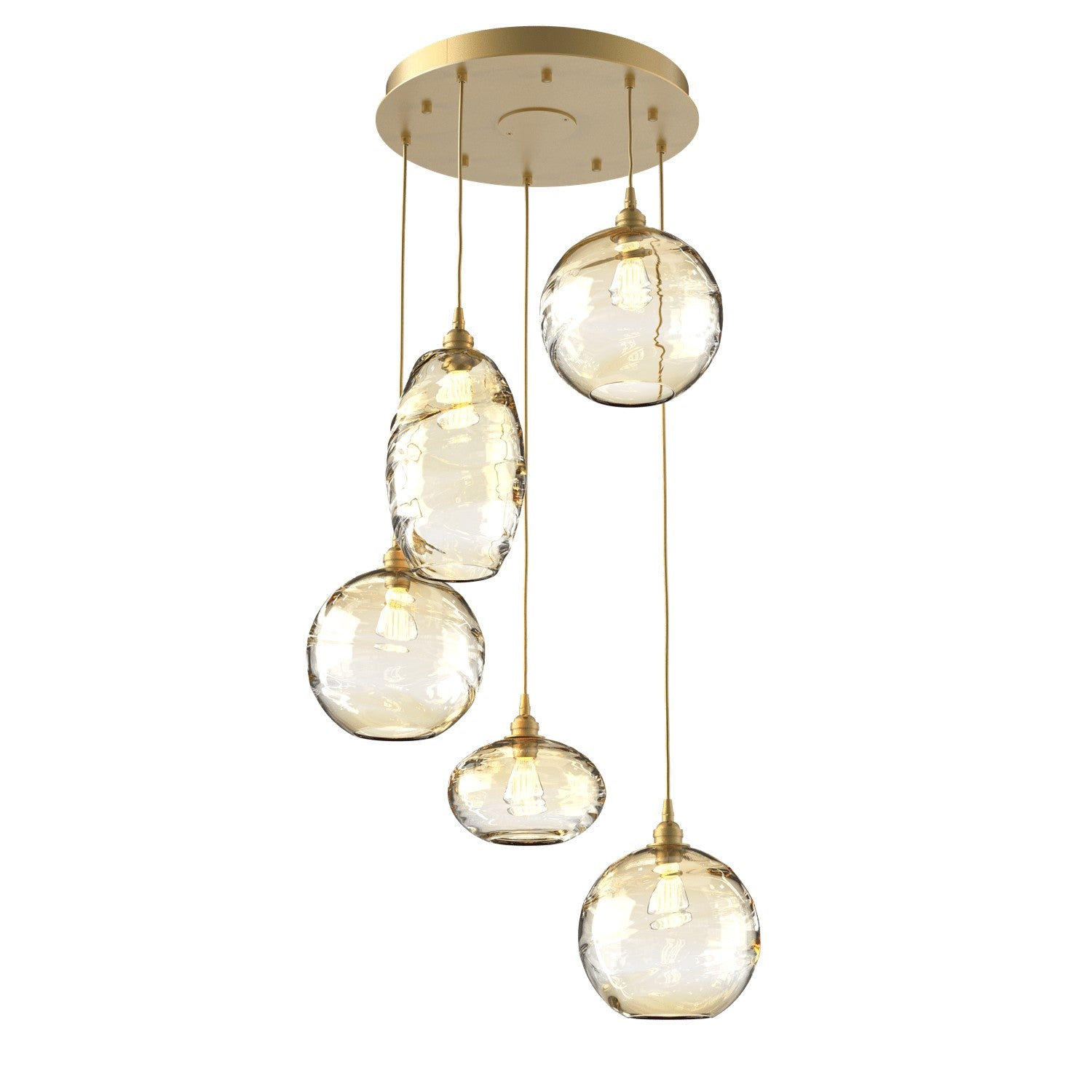 Hammerton Studio - CHB0048-05-GB-OA-C01-E2 - Five Light Pendant - Misto - Gilded Brass