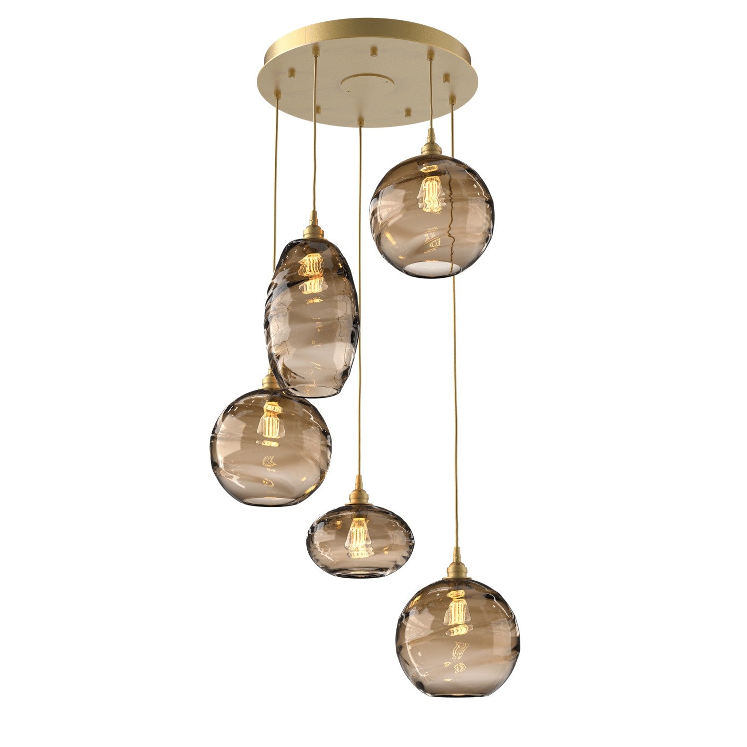 Hammerton Studio - CHB0048-05-GB-OB-C01-E2 - Five Light Pendant - Misto - Gilded Brass