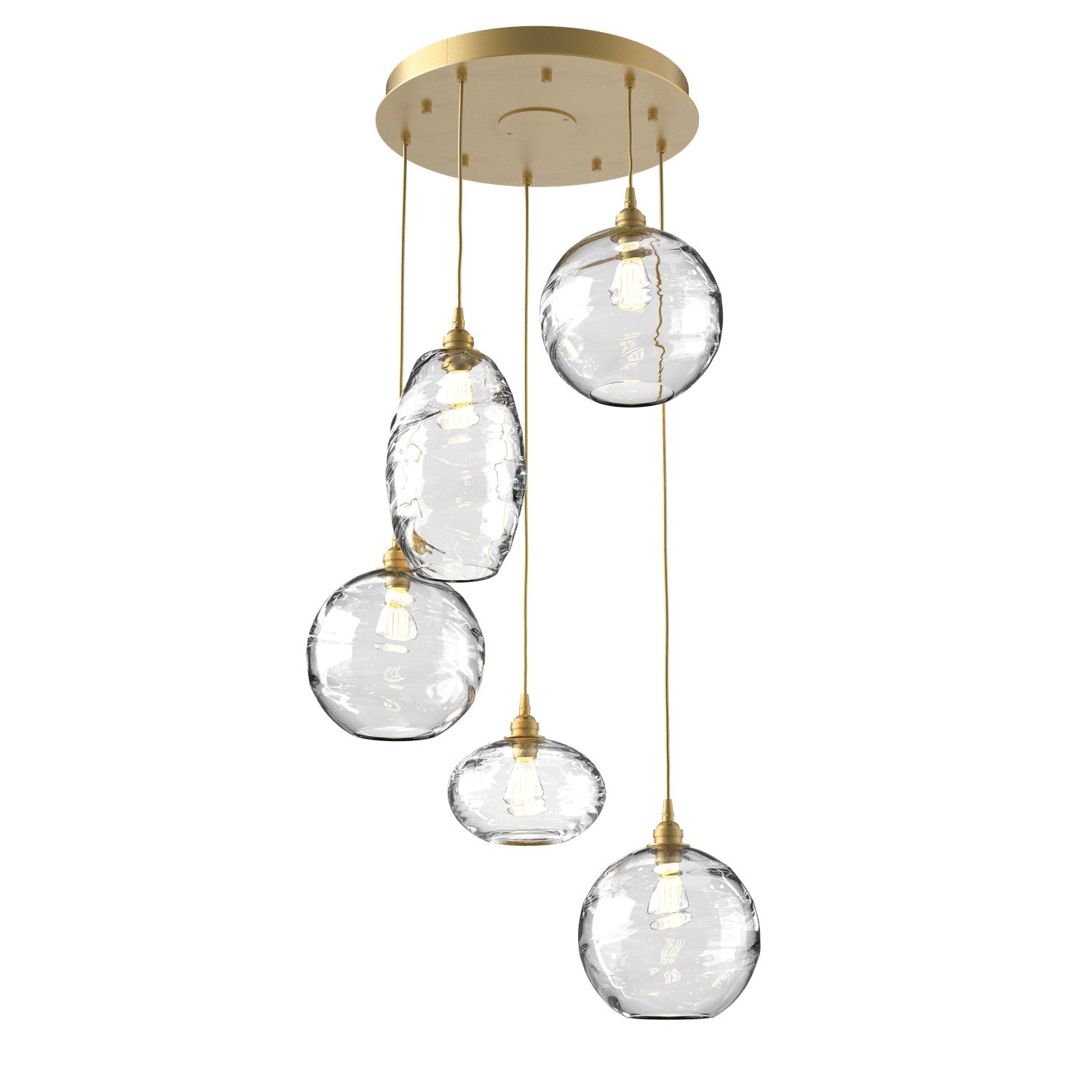 Hammerton Studio - CHB0048-05-GB-OC-C01-E2 - Five Light Pendant - Misto - Gilded Brass