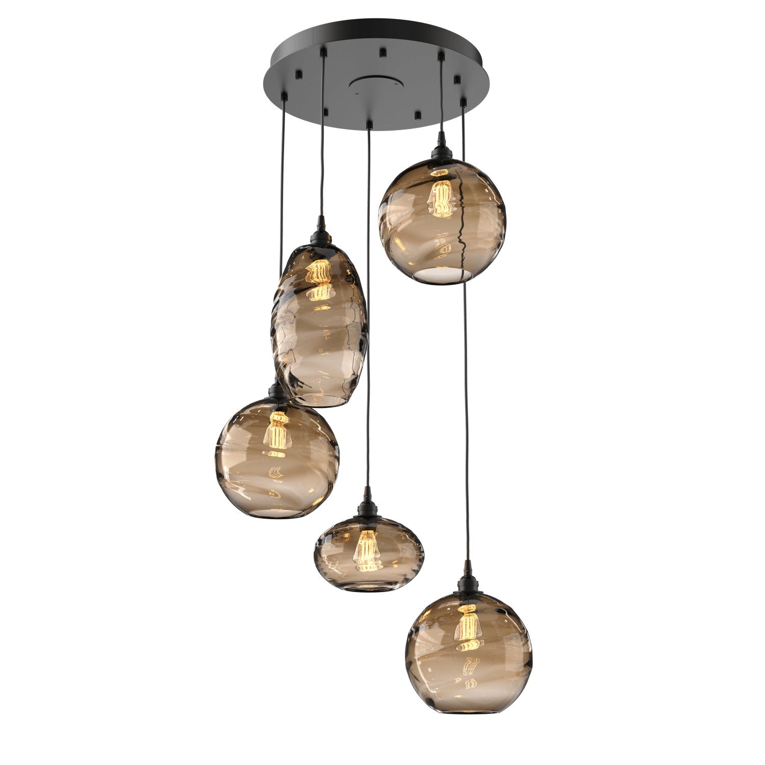 Hammerton Studio - CHB0048-05-MB-OB-C01-E2 - Five Light Pendant - Misto - Matte Black