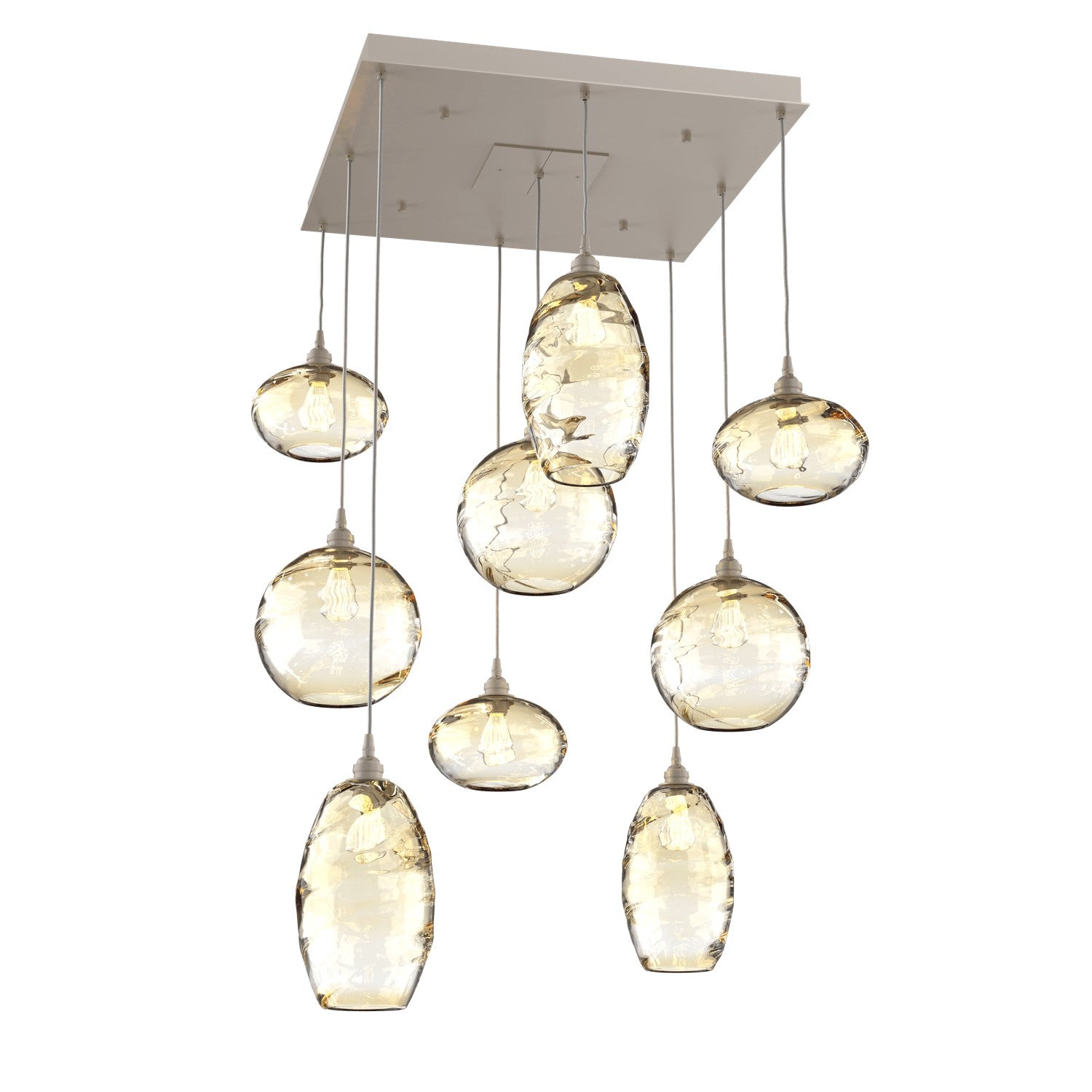 Hammerton Studio - CHB0048-09-BS-OA-C01-E2 - Nine Light Pendant - Misto - Beige Silver