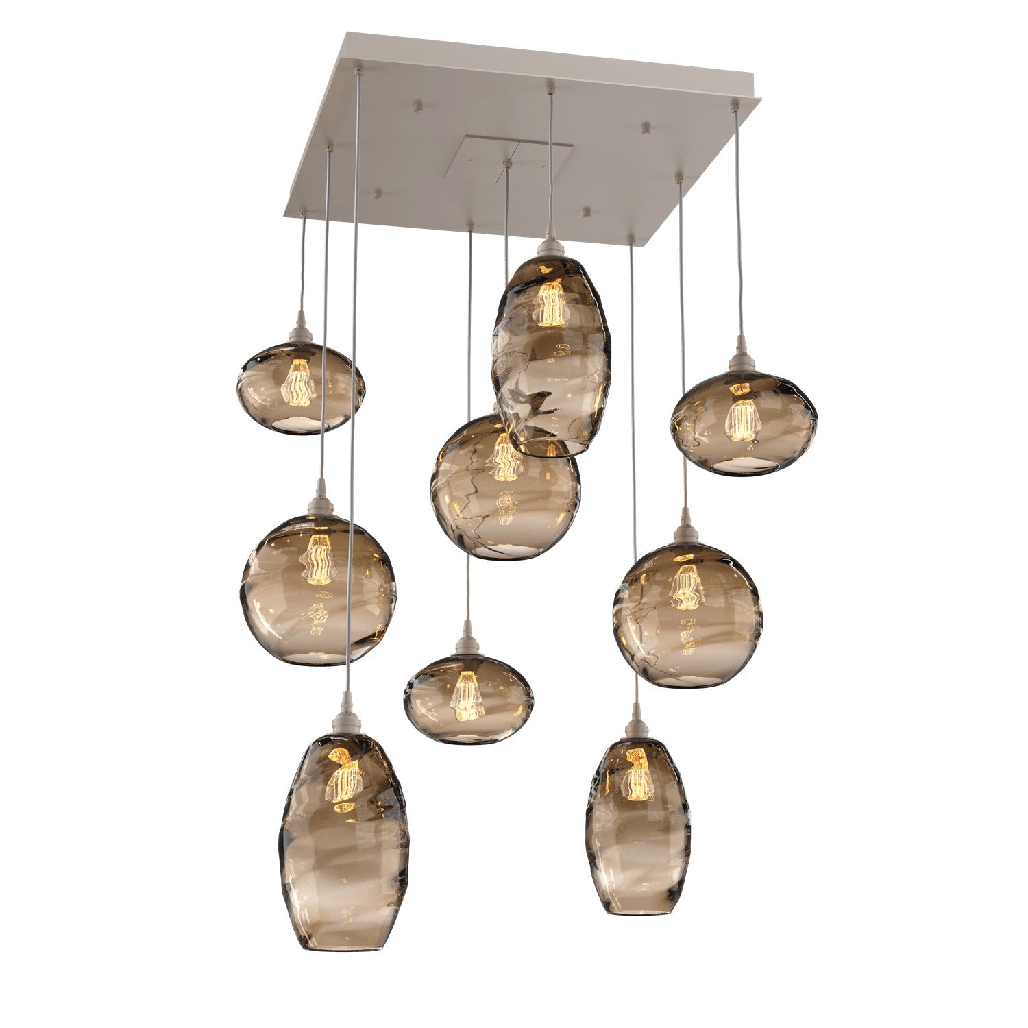 Hammerton Studio - CHB0048-09-BS-OB-C01-E2 - Nine Light Pendant - Misto - Beige Silver