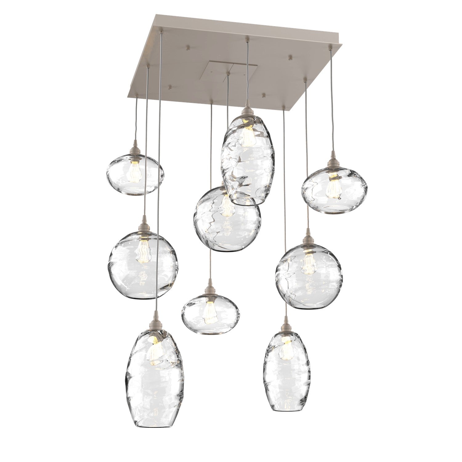 Hammerton Studio - CHB0048-09-BS-OC-C01-E2 - Nine Light Pendant - Misto - Beige Silver