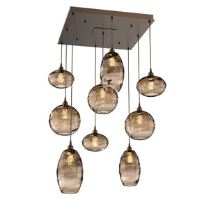 Hammerton Studio - CHB0048-09-FB-OB-C01-E2 - Nine Light Pendant - Misto - Flat Bronze