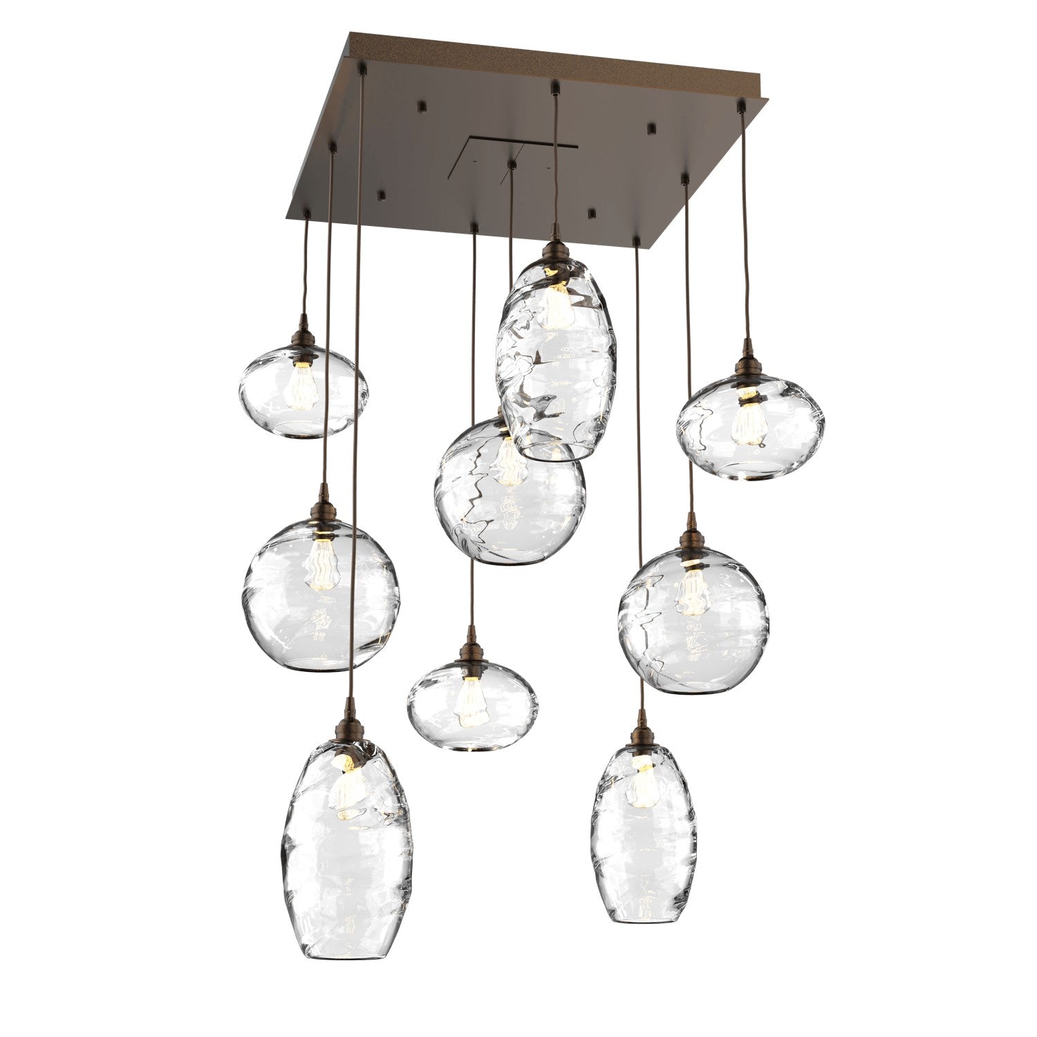 Hammerton Studio - CHB0048-09-FB-OC-C01-E2 - Nine Light Pendant - Misto - Flat Bronze