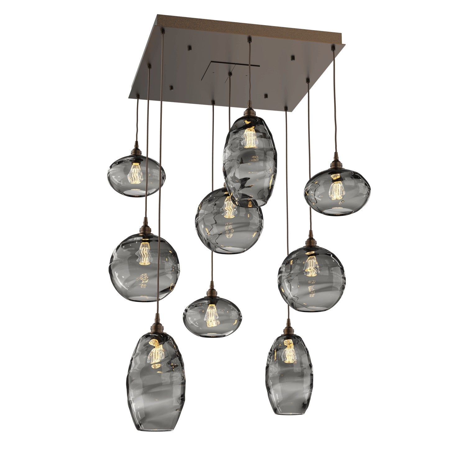 Hammerton Studio - CHB0048-09-FB-OS-C01-E2 - Nine Light Pendant - Misto - Flat Bronze