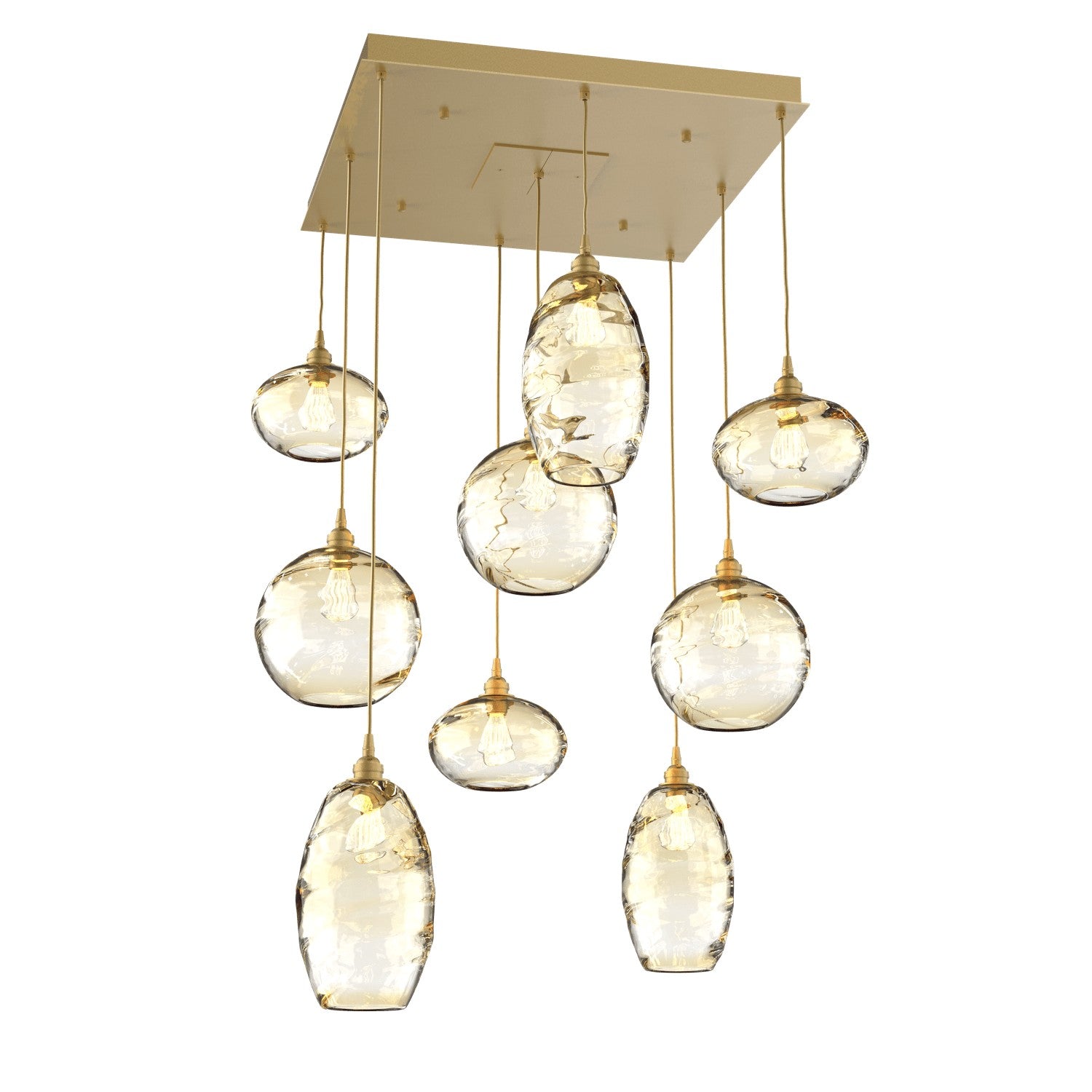 Hammerton Studio - CHB0048-09-GB-OA-C01-E2 - Nine Light Pendant - Misto - Gilded Brass