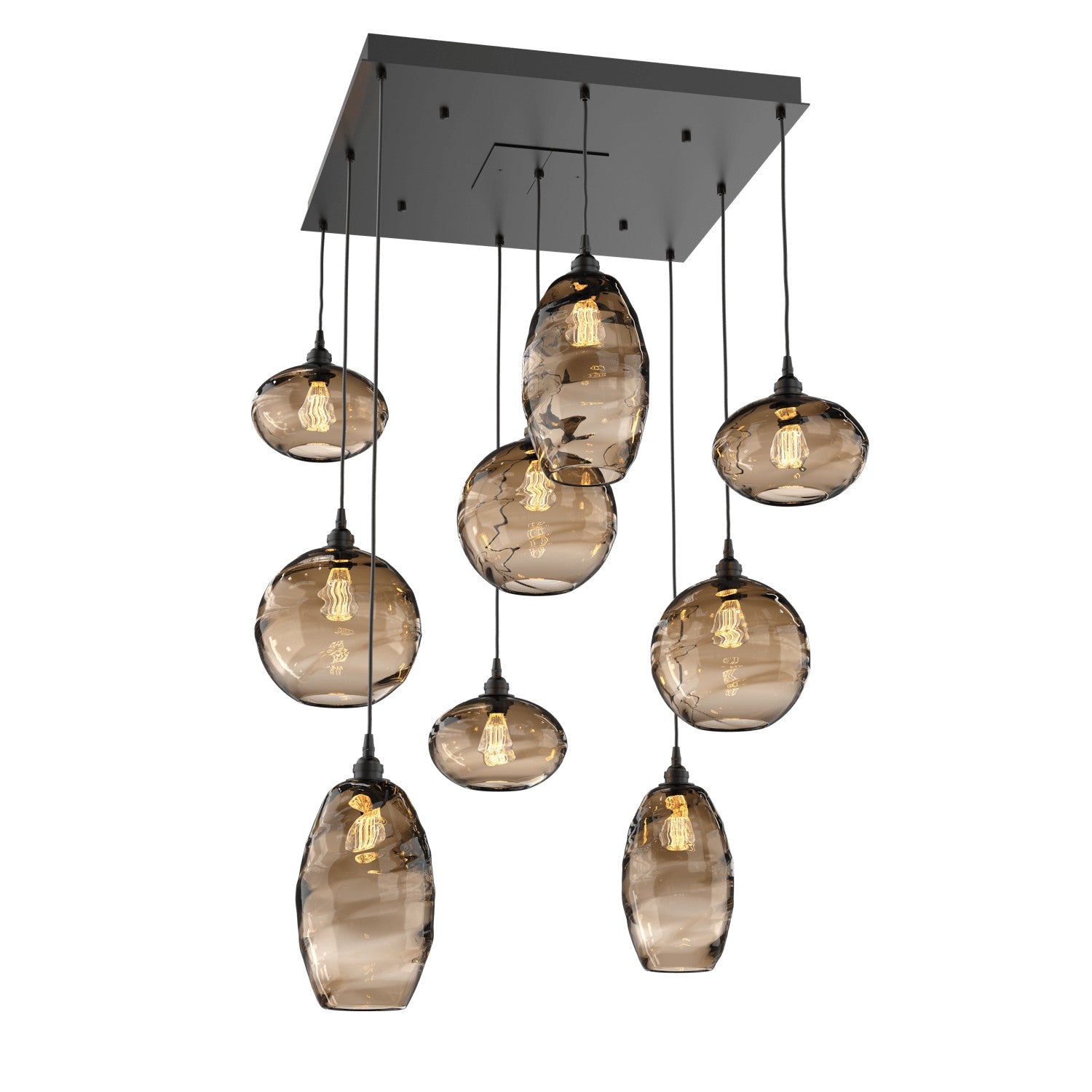 Hammerton Studio - CHB0048-09-MB-OB-C01-E2 - Nine Light Pendant - Misto - Matte Black