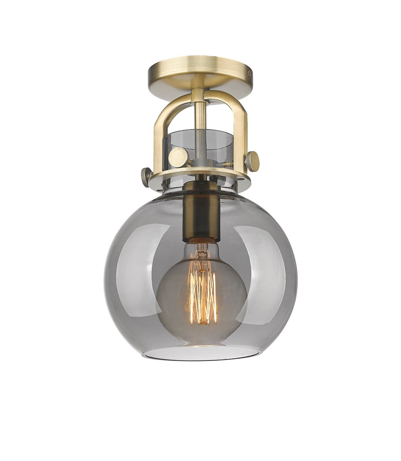 Innovations - 410-1F-BB-G410-8SM - One Light Flush Mount - Downtown Urban - Brushed Brass