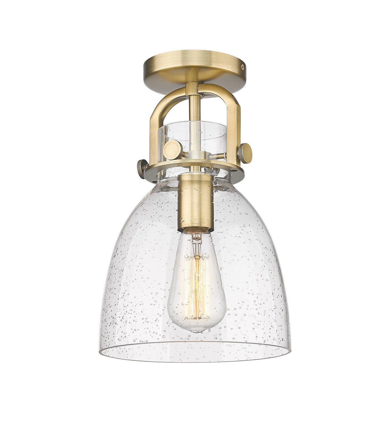 Innovations - 410-1F-BB-G412-8SDY - One Light Flush Mount - Downtown Urban - Brushed Brass