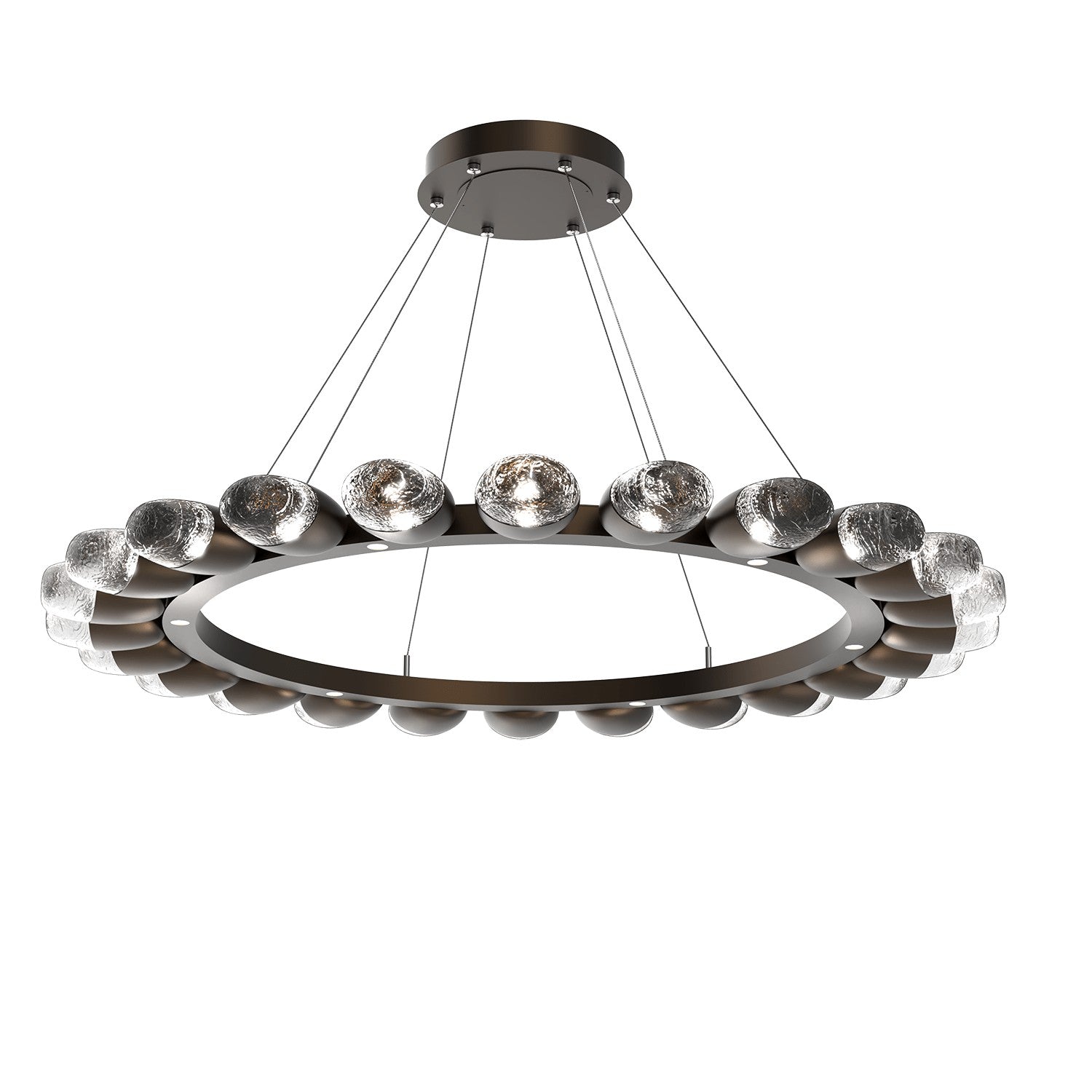 Hammerton Studio - CHB0079-48-FB-PC-CA1-L1 - LED Chandelier - Pebble - Flat Bronze