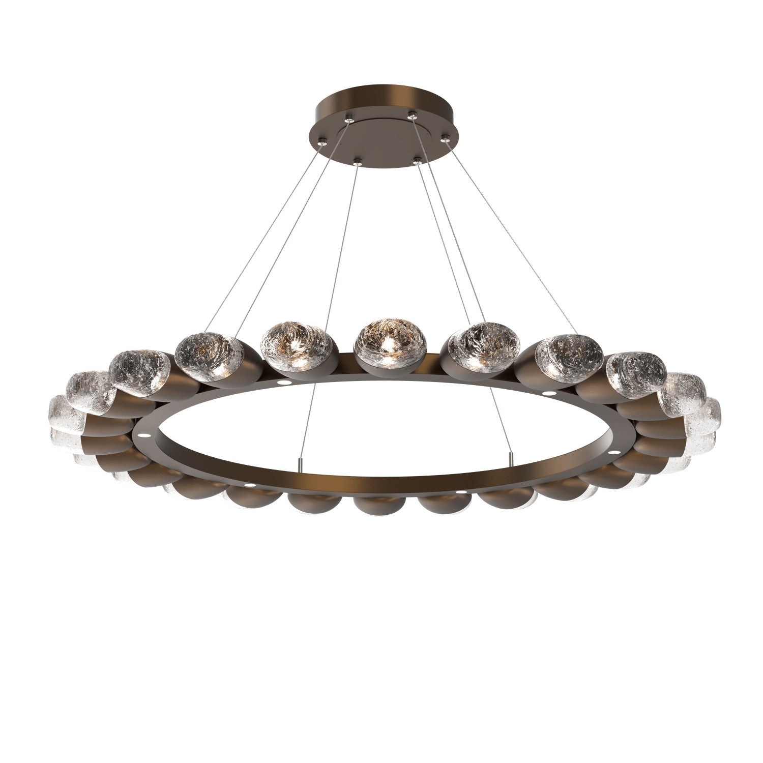 Hammerton Studio - CHB0079-48-FB-PC-CA1-L3 - LED Chandelier - Pebble - Flat Bronze