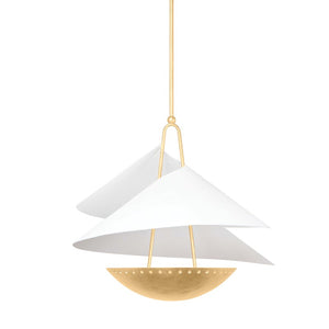 Corbett Lighting - 411-24-VGL/GSW - Three Light Pendant - Carini - Vintage Gold Leaf/Gesso White