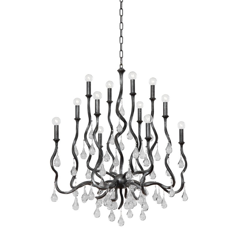 Corbett Lighting - 414-34-BSL - 12 Light Chandelier - Aveline - Blackened Silver Leaf