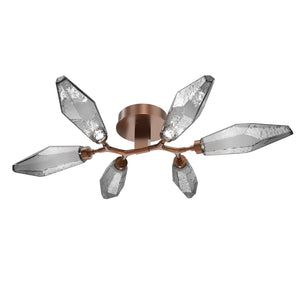 Hammerton Studio - CLB0050-01-BB-CS-L1 - LED Flush Mount - Rock Crystal - Burnished Bronze