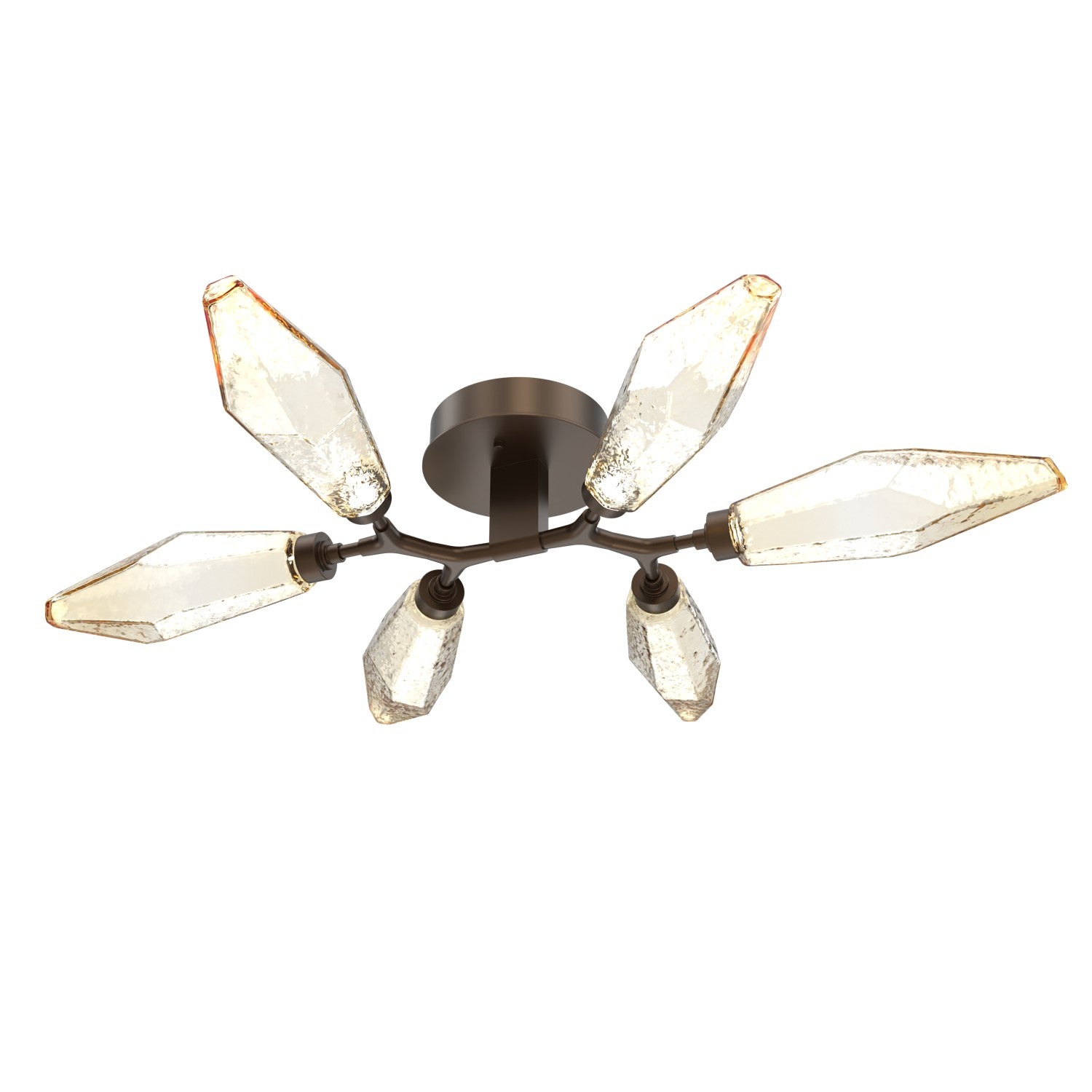 Hammerton Studio - CLB0050-01-FB-CA-L1 - LED Flush Mount - Rock Crystal - Flat Bronze