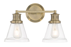 Norwell Lighting - 2402-AN-CL - Two Light Bath - Alden - Antique Brass