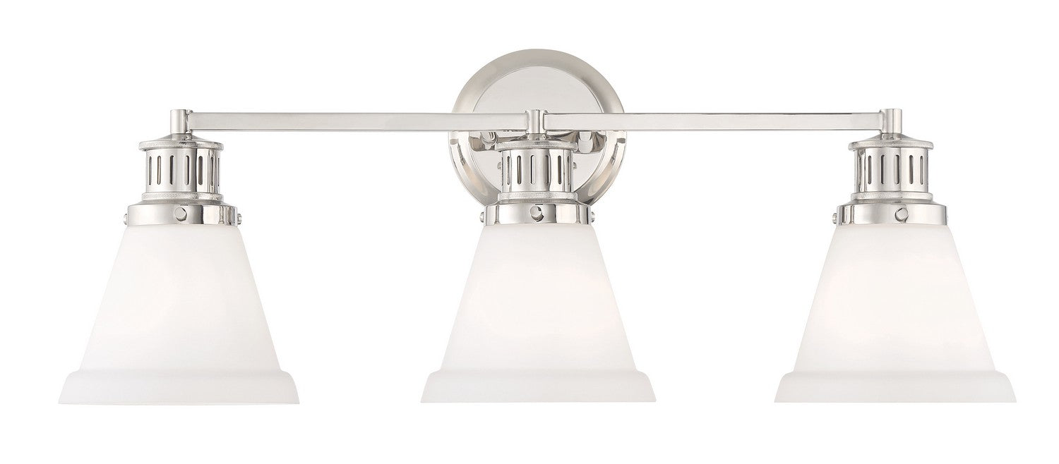 Norwell Lighting - 2403-PN-MO - Three Light Bath - Alden - Polished Nickel