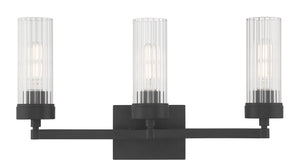 Norwell Lighting - 2613-MB-CL - Three Light Bath - Lida - Matte Black