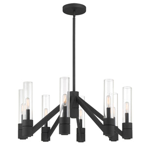 Norwell Lighting - 6518-BS-CL - Eight Light Chandelier - Rohe - Black Sand, Clear