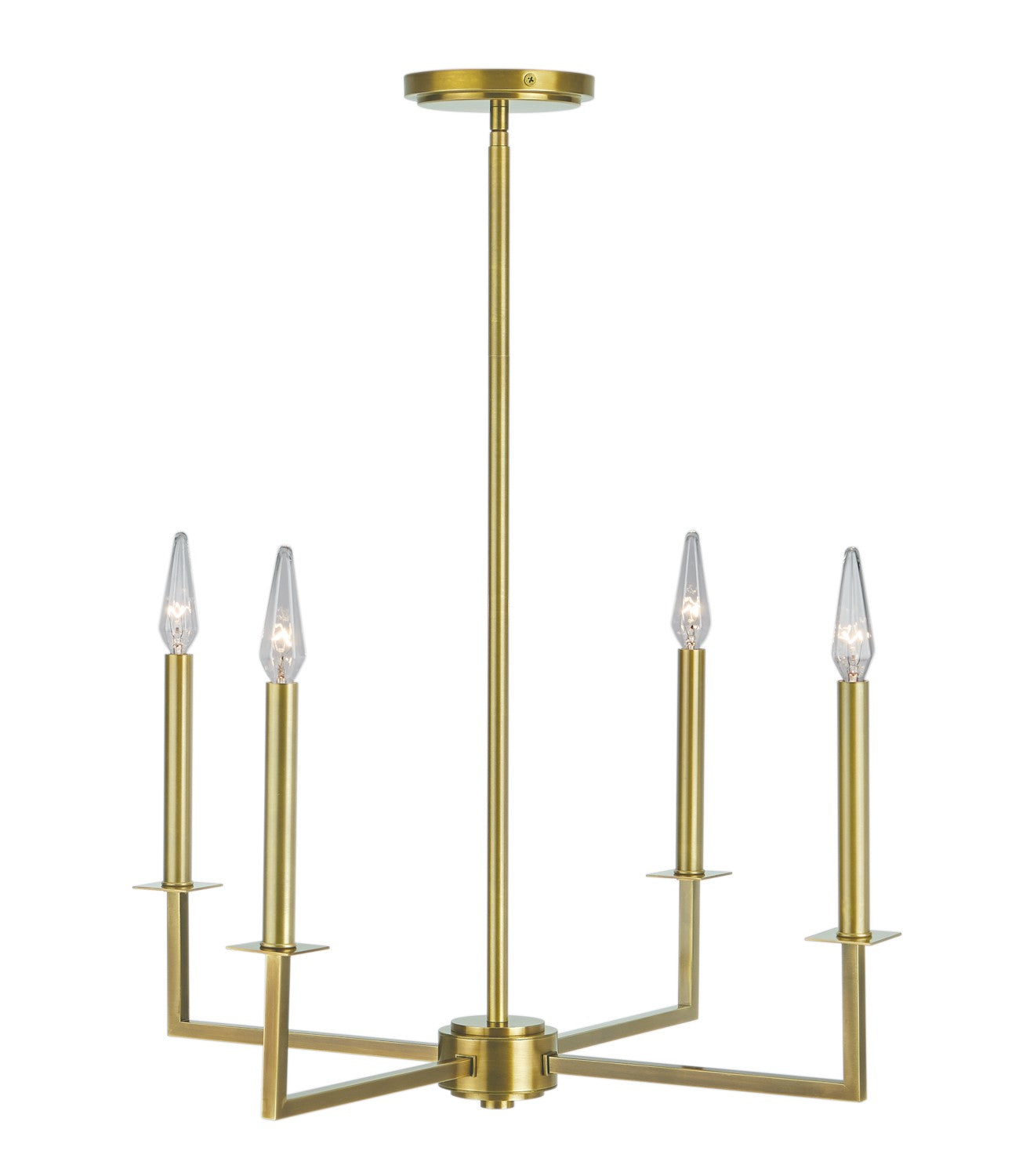 Norwell Lighting - 6520-AG-CA - Four Light Chandelier - Ray - Bronze