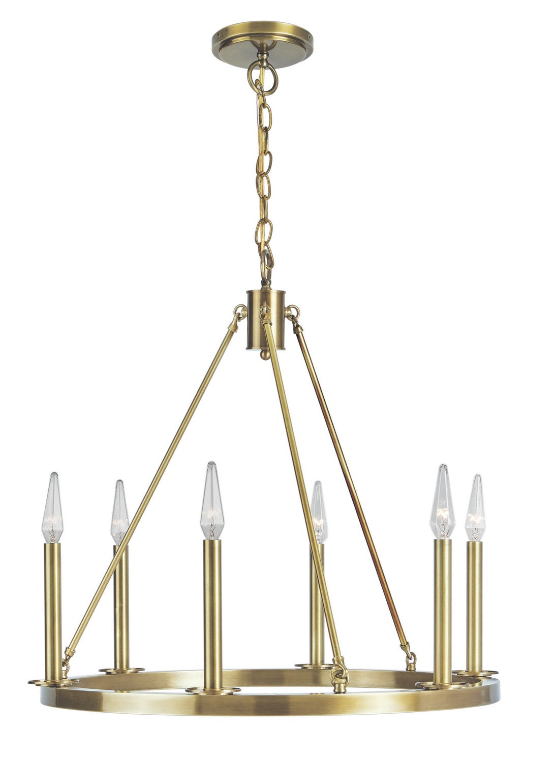 Norwell Lighting - 6525-AG-NG - Six Light Chandelier - Martin - Bronze, Matte Opal