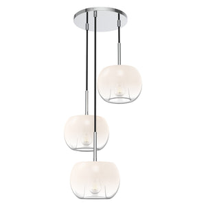 Kuzco Lighting - CH57514-CH/OP - Three Light Chandelier - Samar - Chrome/Opal Glass