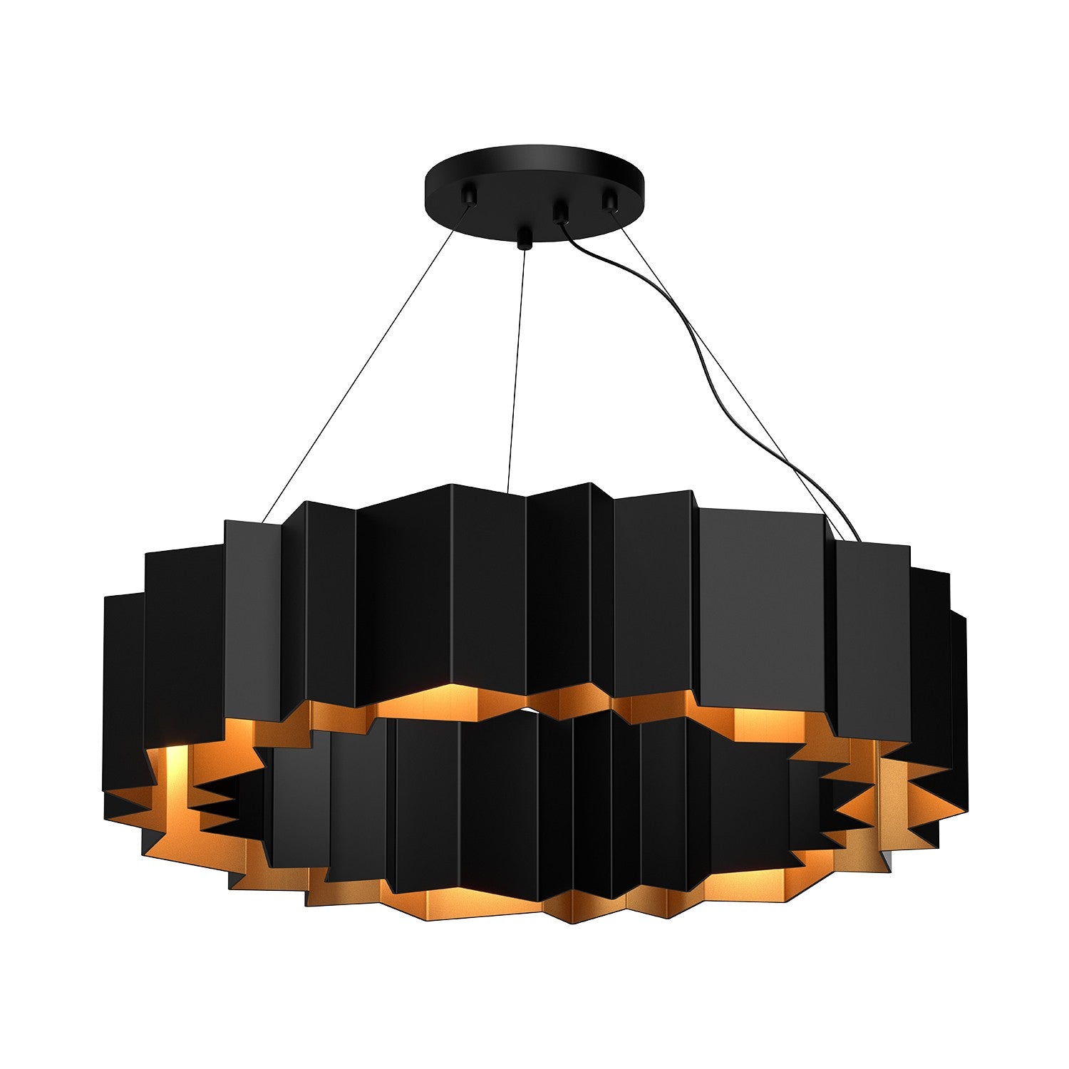 Kuzco Lighting - CH58030-BK/GD - Seven Light Chandelier - Akira - Black/Gold