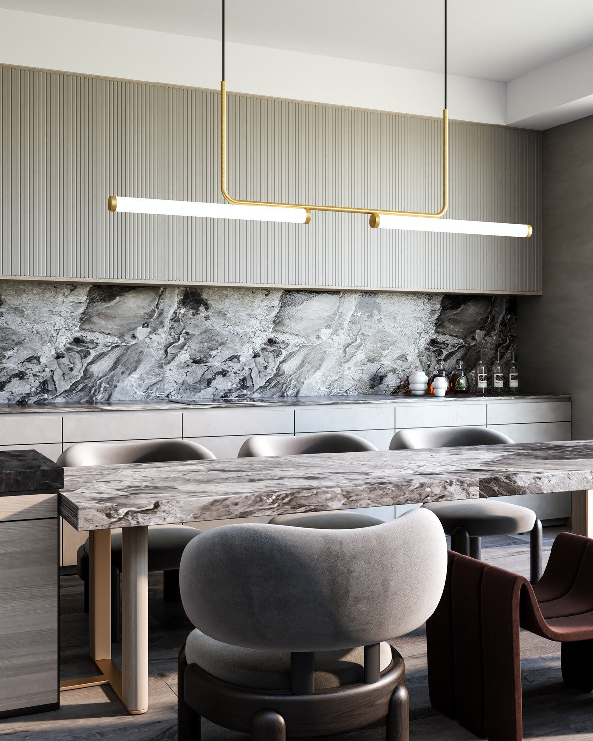 Kuzco Lighting - LP73073-BG - LED Linear Pendant - Vesper - Brushed Gold