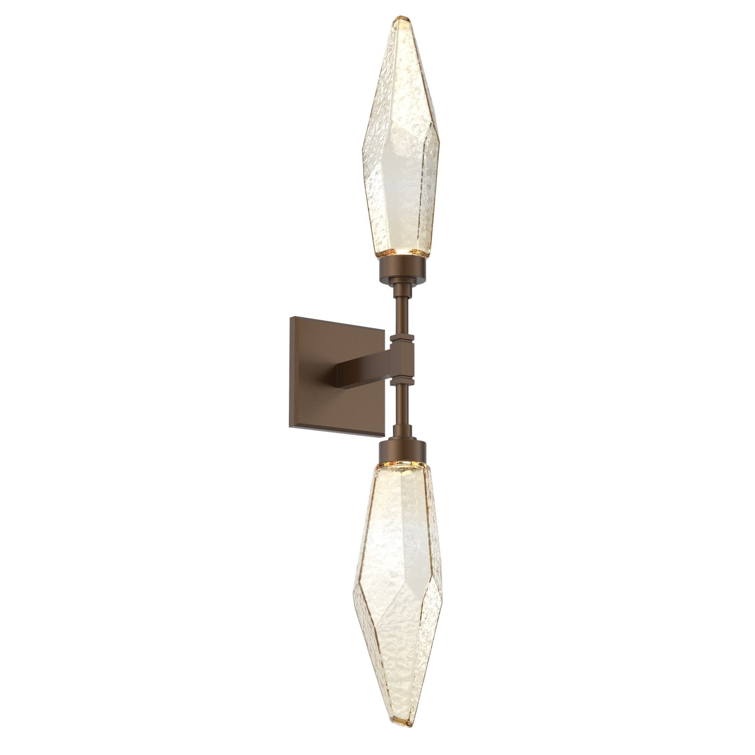 Hammerton Studio - IDB0050-02-FB-CA-L1 - LED Wall Sconce - Rock Crystal - Flat Bronze