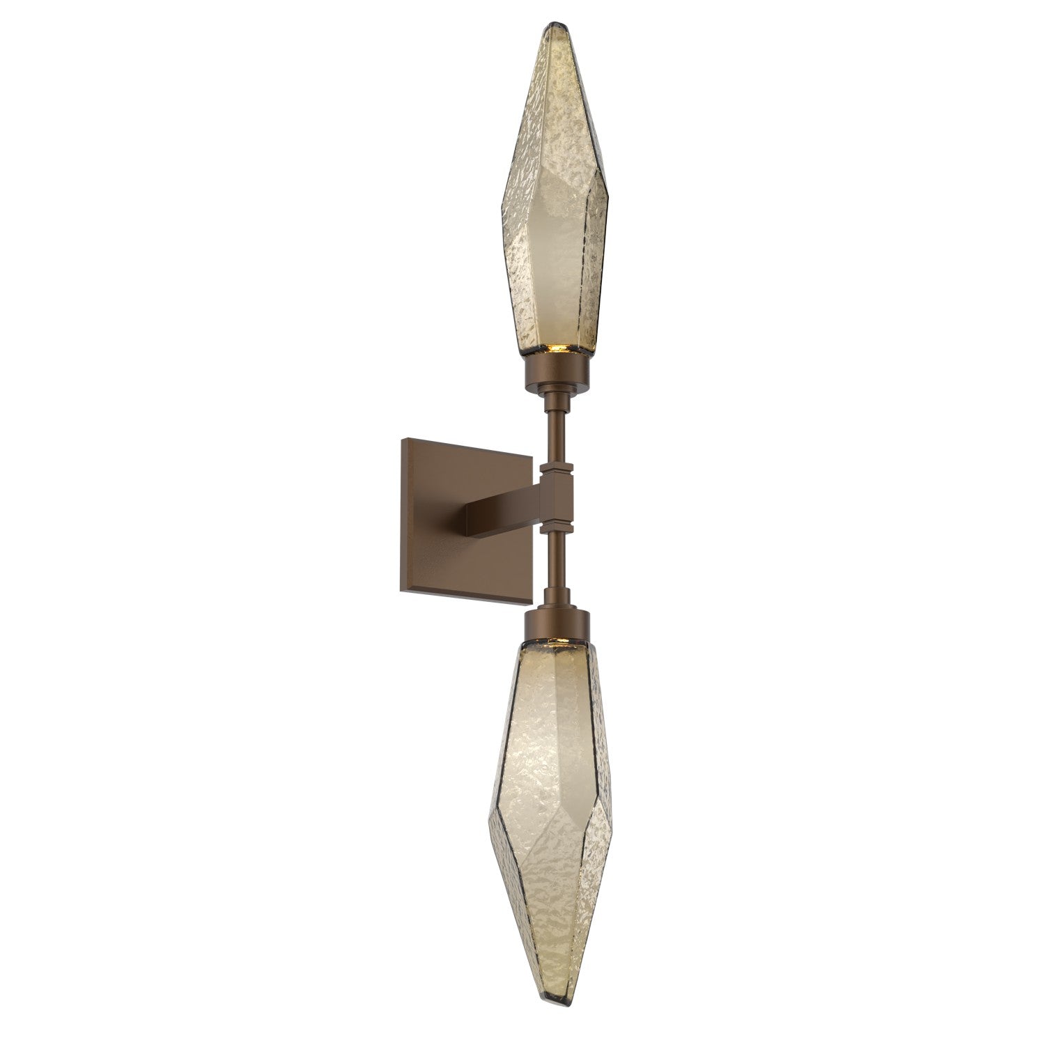 Hammerton Studio - IDB0050-02-FB-CB-L1 - LED Wall Sconce - Rock Crystal - Flat Bronze