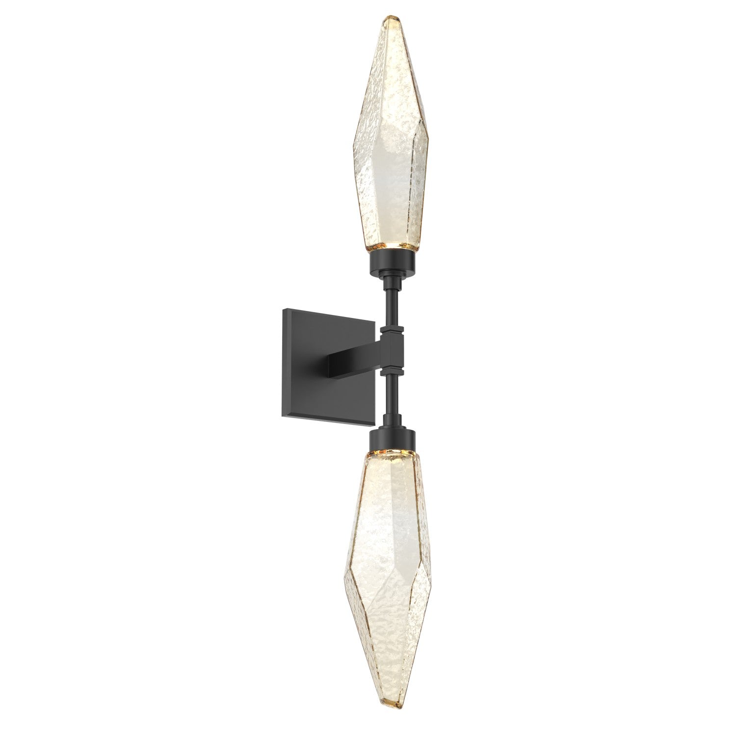 Hammerton Studio - IDB0050-02-MB-CA-L1 - LED Wall Sconce - Rock Crystal - Matte Black